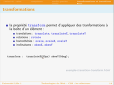 CSS complémentes : transformations