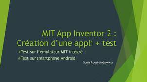 Mit App Inventor 2 : création d'une première appli Android et tests