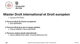 Présentation générale du Master Droit international et Droit européen (2022-2023)